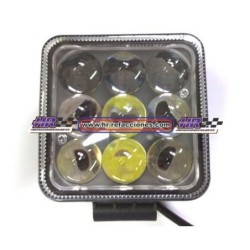 ACC FARO  FARO LEDS CUADRADO HIPERLED  9 LED CON LUPA (( JUEGO))  27W CON ESTROBO