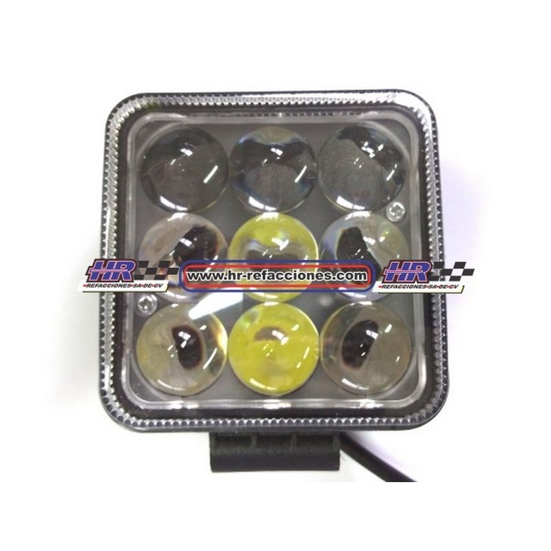 ACC FARO  FARO LEDS CUADRADO HIPERLED  9 LED CON LUPA (( JUEGO))  27W CON ESTROBO