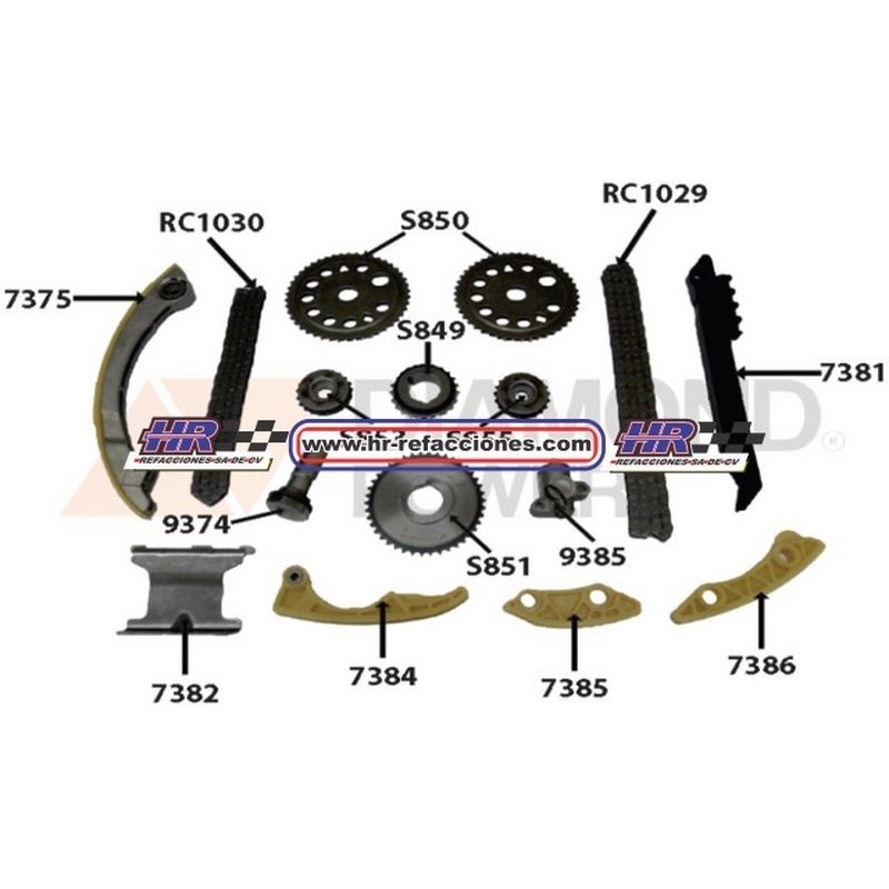 KIT DE DISTRIBUCION  CHEV ASTRA MERIVA HHR MALIBU EQUINOX 02-10 COMPLETO 2 0 2 2L 2 4L L4 ECOTEC