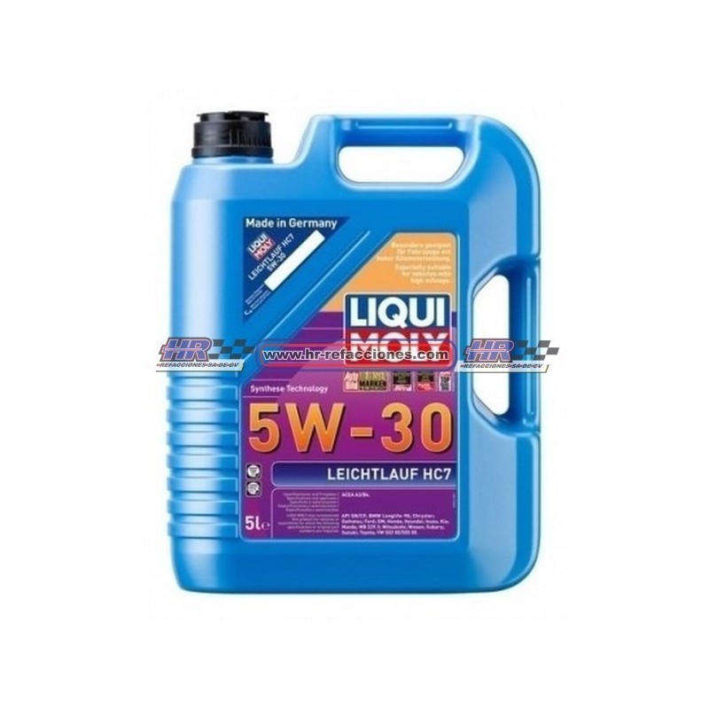 QUIMICOS ACEITE  MOTOR 946 ML LIQUI MOLY 5 LTS 5 W 30 ACEITE LEICHTLAUF HC7 5W30 LIQUI MOLY TAMBIÉN RECOMIE