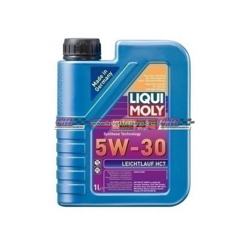 QUIMICOS ACEITE  MOTOR 946 ML LIQUI MOLY 1 LTS LEICHTLAUF HC7 5W30 LIQUI MOLY TAMBIÉN RECOMIENDA ESTE PRODU