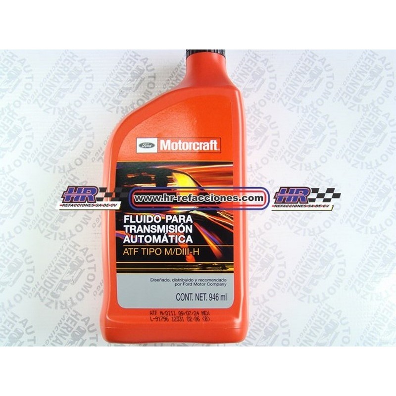 QUIMICOS ACEITE  TRANSMISION AUTOMATICA MOTOORCRAFT LITRO MC 16D MATF 3 M/DIII-H      946 ML