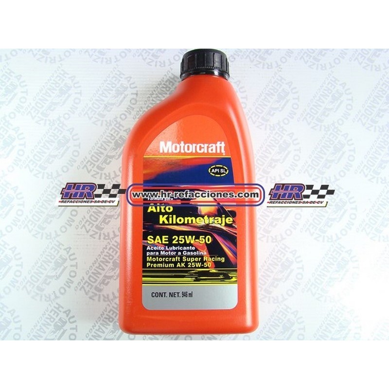 QUIMICOS ACEITE  MOTOR 946 ML MOTORCRAFT ALTO KILOMETRAJE SAE 25W-50    MSLX 025W50 AKB