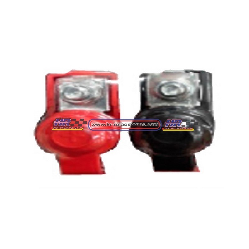 TERMINAL  BATERIA MEDIANA C/PLACA PLOMO JUEGO ROJO NEGRO PARA POSTES LATERALES (( JUEGO ))