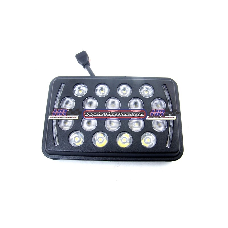 UNIDAD  4656 HIPERLED ALTA Y BAJA Y CUARTO 18 LEDS (( PIEZA )) CON LUZ DE DIA ALUMINIO NEGRO