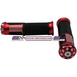 MOTOCICLETAS  PUÑO ALUMINO MSD-285 ROJO JGO