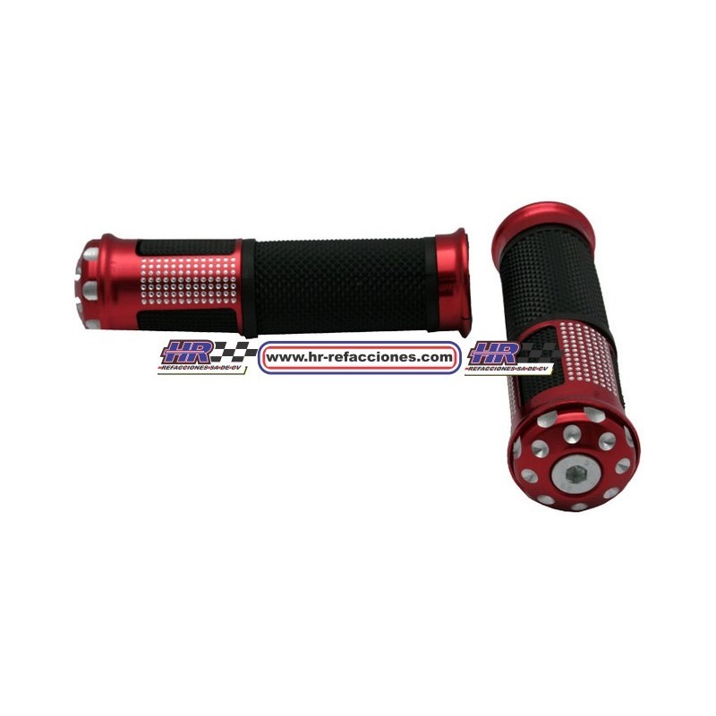 MOTOCICLETAS  PUÑO ALUMINO MSD-285 ROJO JGO