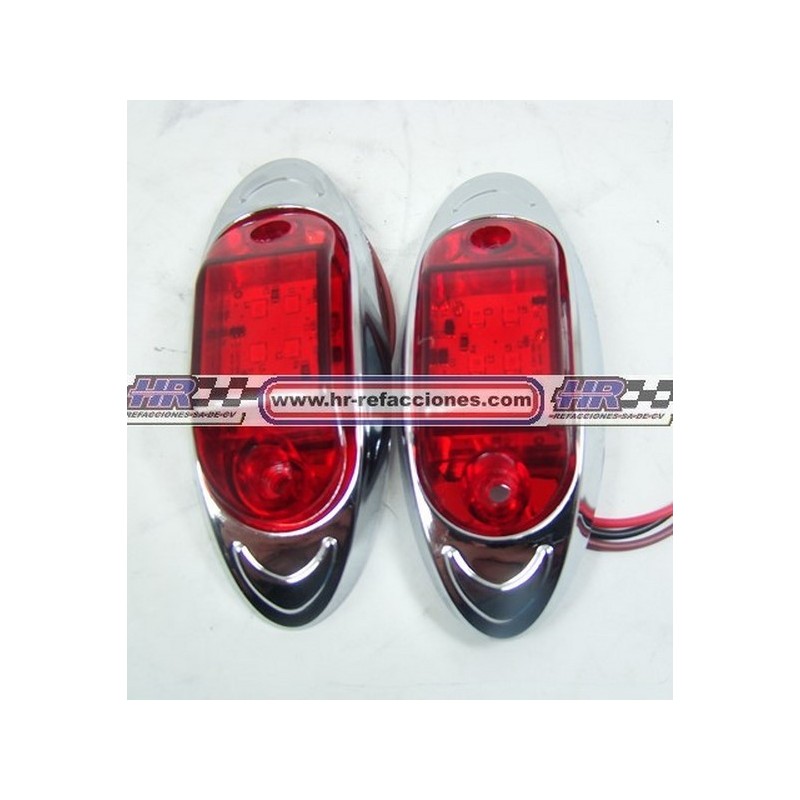 ACC LUZ  PLAFON LATERAL  4 LED JUEGO ROJO CROMADO ESTROBO Y FIJO