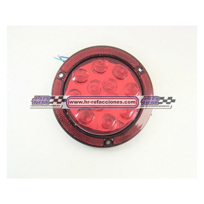 ACC LUZ  PLAFON REDONDO LED ATORNILLABLE ROJO 12 LED CONTORNO REFLEJANTE 12/24V ALTA BAJA Y ESTROBO