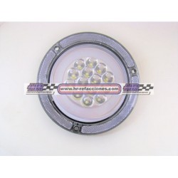 ACC LUZ  PLAFON REDONDO LED ATORNILLABLE BLANCO 14 LED CONTORNO GEL 12/24V ALTA BAJA Y ESTROBO