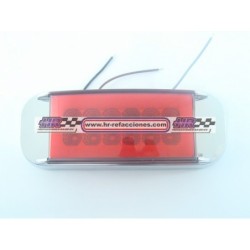 ACC LUZ  PLAFON RECTANGULAR ROJO LED CON CROMO Y GEL ALTA BAJA Y ESTROBO