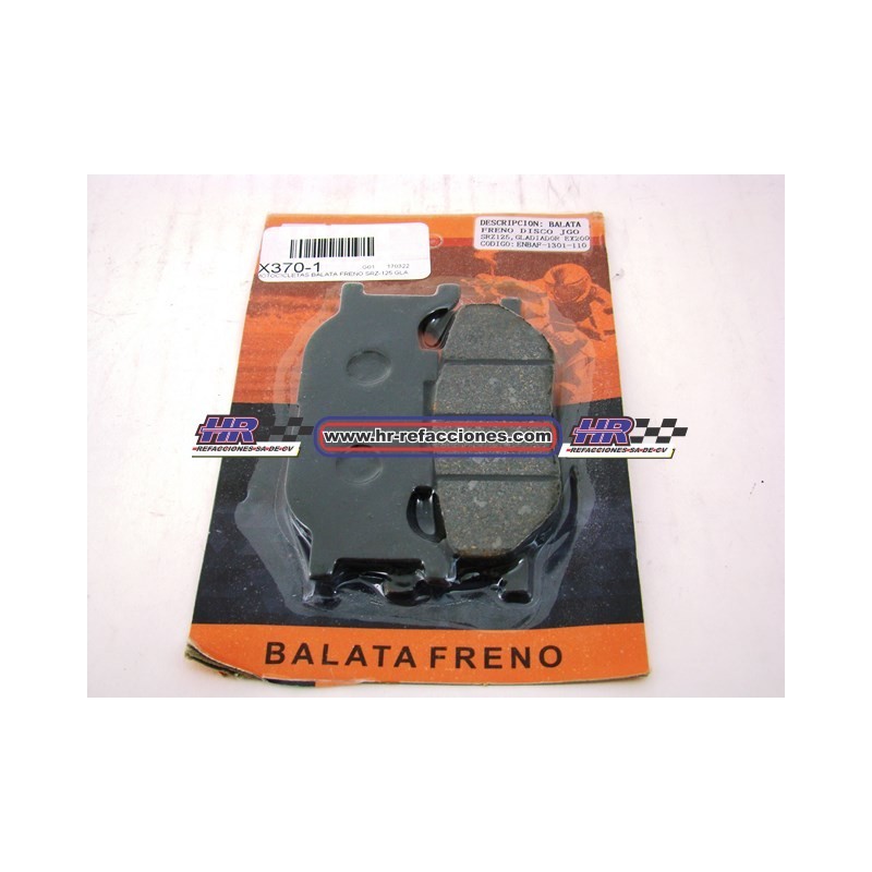 MOTOCICLETAS  BALATA FRENO DISCO SRZ-125 GLADIATOR EX200 05-09 1301-110