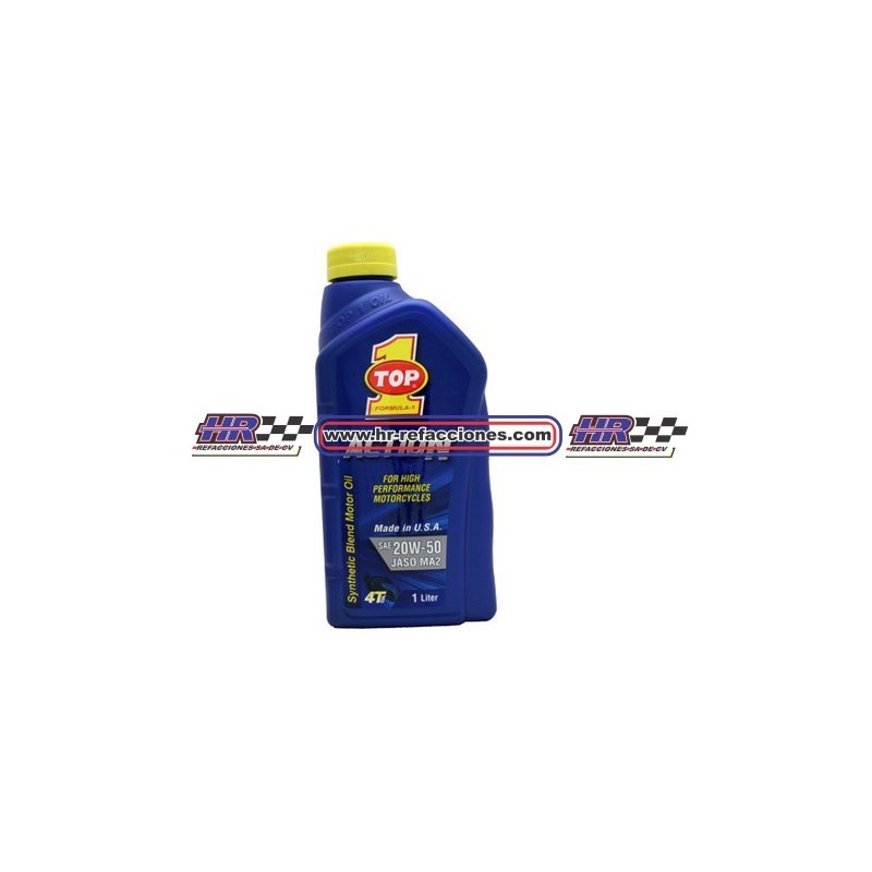 MOTOCICLETAS  ACEITE MOTOR 946 ML TOP UNO SINTETICO 4T MOTO 20W50 1L