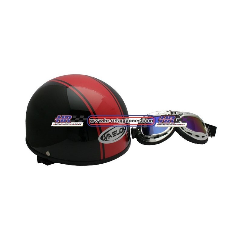 MOTOCICLETAS  CASCO CHOPPER CON GOOGLES M