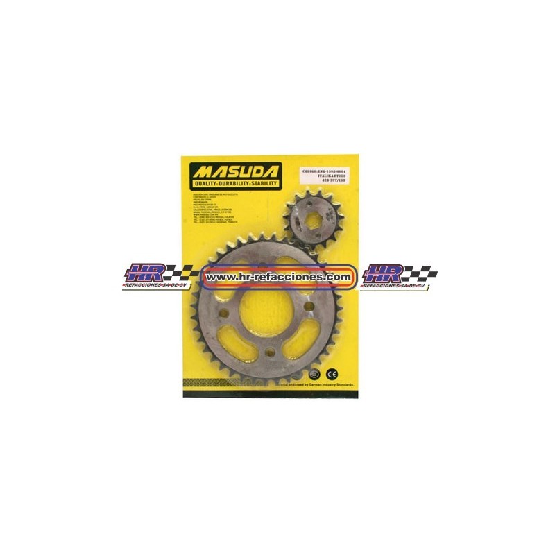 MOTOCICLETAS  KIT ENGRANE TRACCION FT150 CAL1045 MASUDA 428-39T/15T FT150/FT150GT/FORZA150