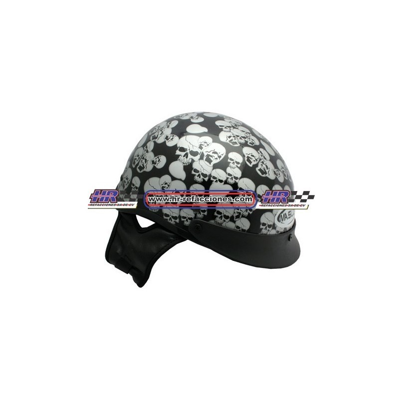 MOTOCICLETAS  CASCO CHOPPER NEGRO CALAVERAS