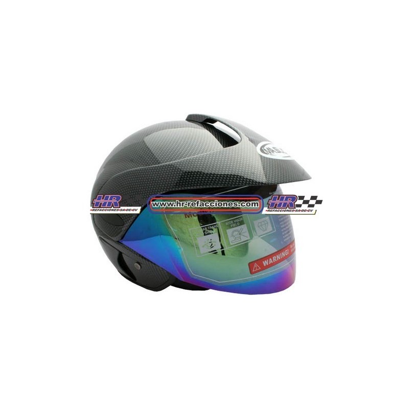 MOTOCICLETAS  CASCO 3/4 FIBRA CARBON MSD