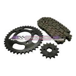 MOTOCICLETAS  KIT ENGRANES CON CADENA FT125 2009-2010 428/102L   38T/15T INVICTA