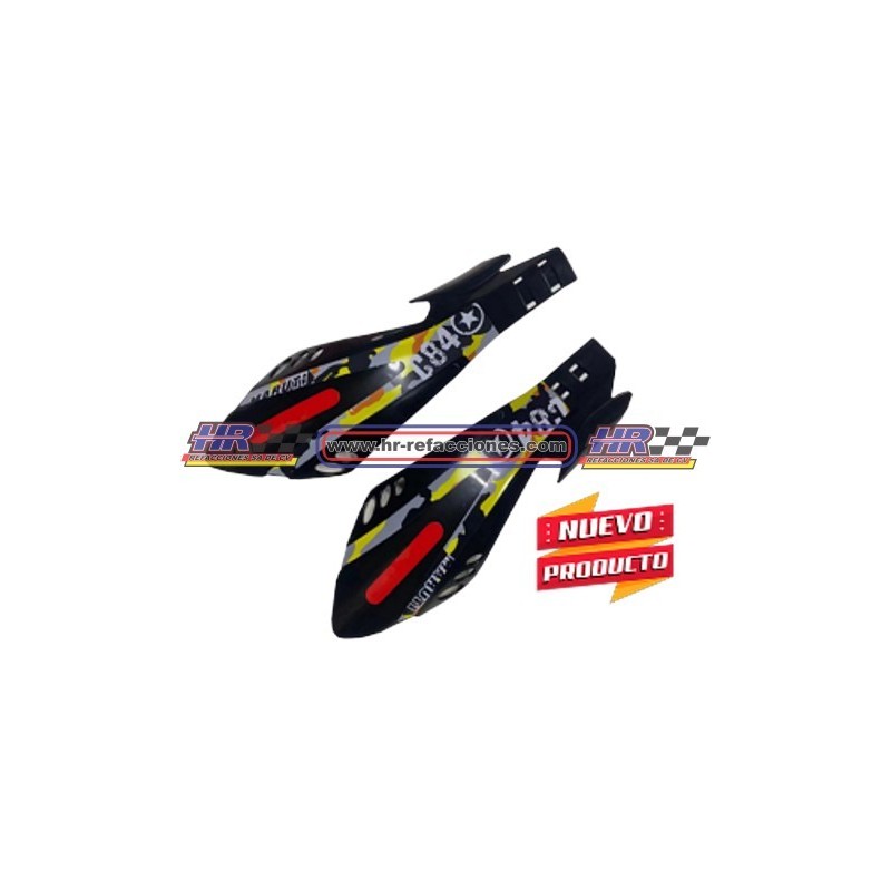 MOTOCICLETAS  PROTECTOR DE MANIJAS UNIVERSAL IR-0045 JGO BLANCO NEGRO ROJO