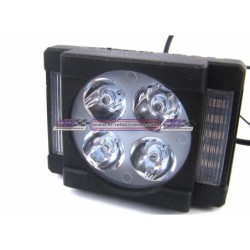 MOTOCICLETAS  FARO AUXILIAR LED 4 LED BLANCO Y ESTROBO AMBAR Y BLANCO PIEZA