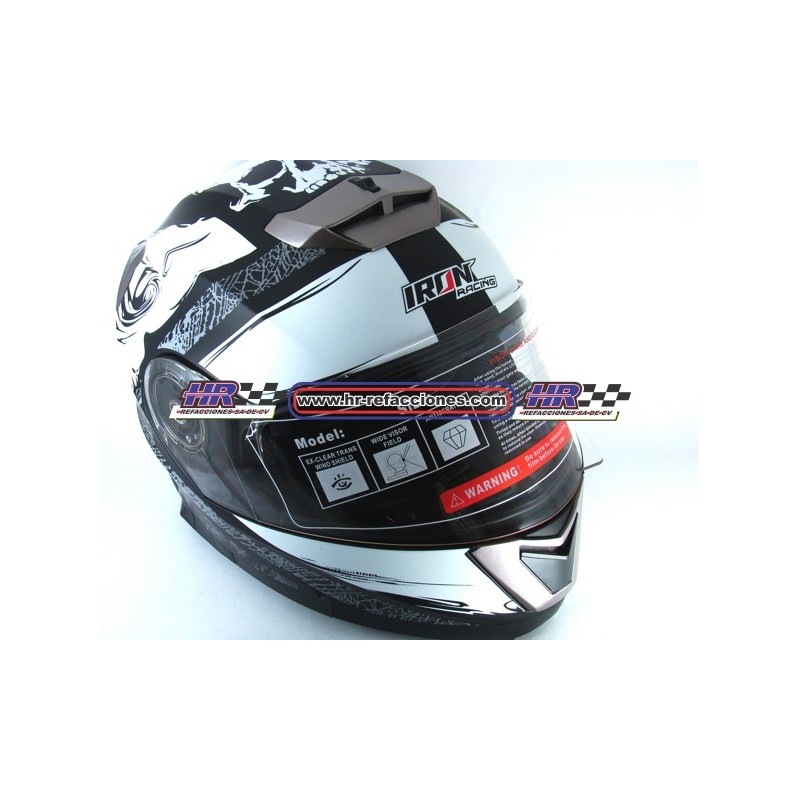 MOTOCICLETAS  CASCO ABATIBLE IRON RACING DOBLE MICA KALAVERA IR-160 DOT IR-199