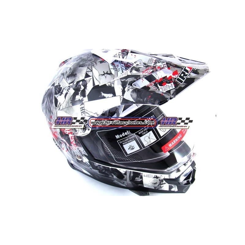 MOTOCICLETAS  CASCO IRON RACING IR-819 NOVIA SALVAJE DOT