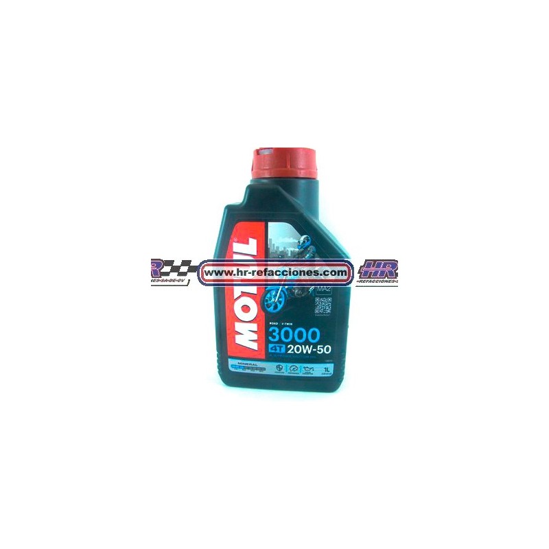 MOTOCICLETAS  ACEITE MOTOR 946 ML MOTUL MINERAL 3000 4 TIEMPOS 20w50 1 LTS