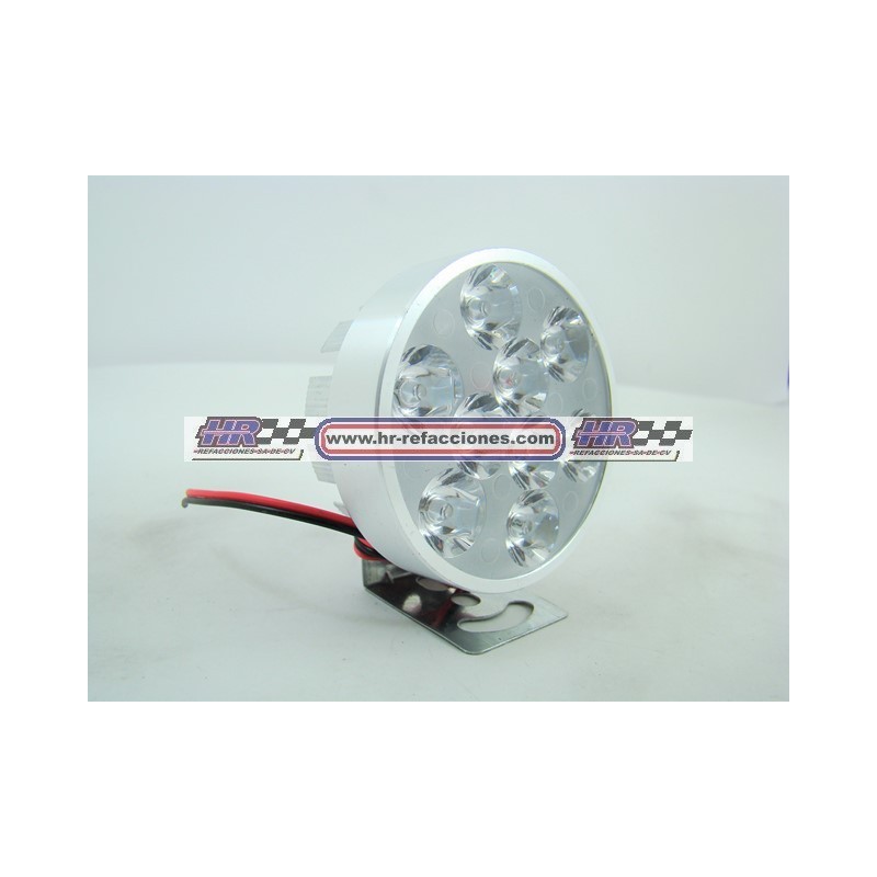 MOTOCICLETAS  FARO AUXILIAR LED 9 LED ALTA BAJA Y ESTROBO PIEZA 70MM