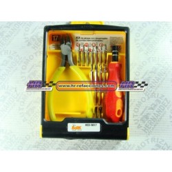 HERRAMIENTA  PINZAS DE CORTE CON DESARMADOR DE PUNTAS KIT 17 PZAS HED-9817