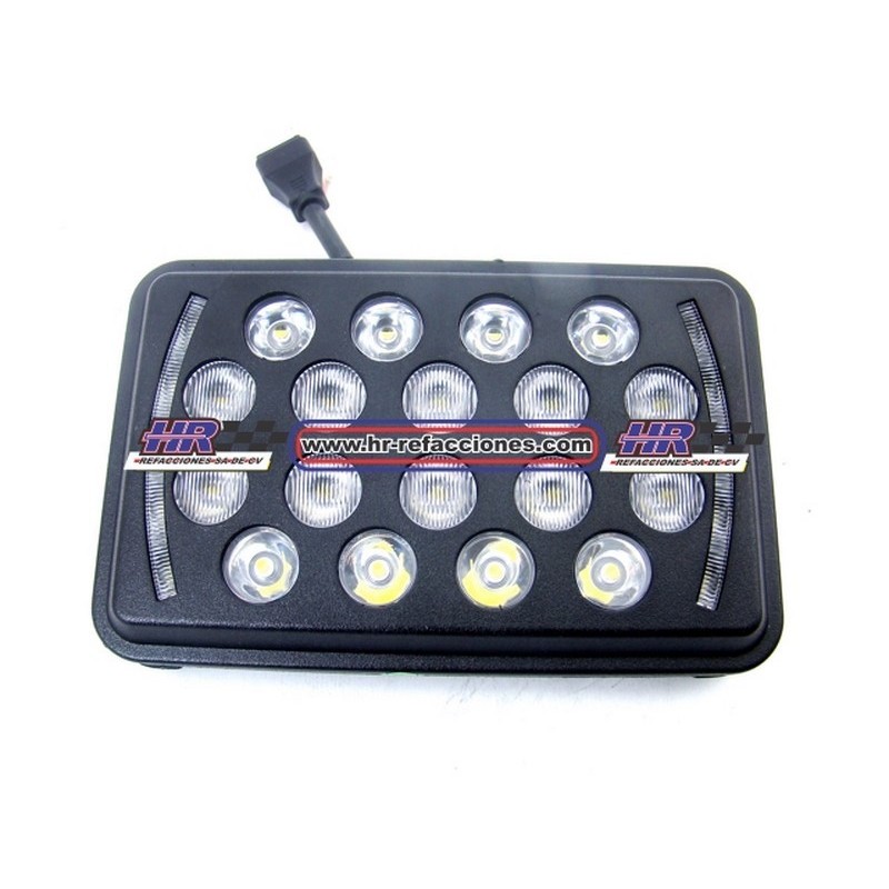 UNIDAD  4656 HIPERLED ALTA Y BAJA Y CUARTO 18 LEDS (( PIEZA )) CON LUZ DE DIA ALUMINIO NEGRO