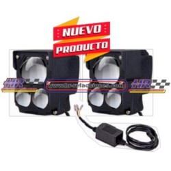 MOTOCICLETAS  FARO DE LED TIPO LASER , BLANCO / AMBAR MAXIMA POTENCIA 12/80V (( JUEGO ))