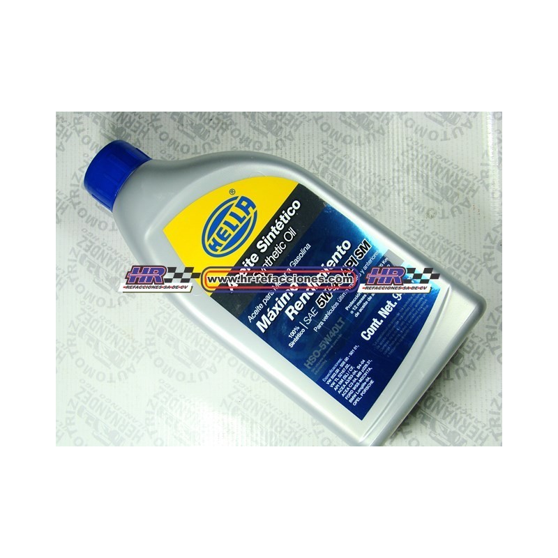 QUIMICOS ACEITE  MOTOR 946 ML HELLA SINTETICO HSO-5W40LT LITRO