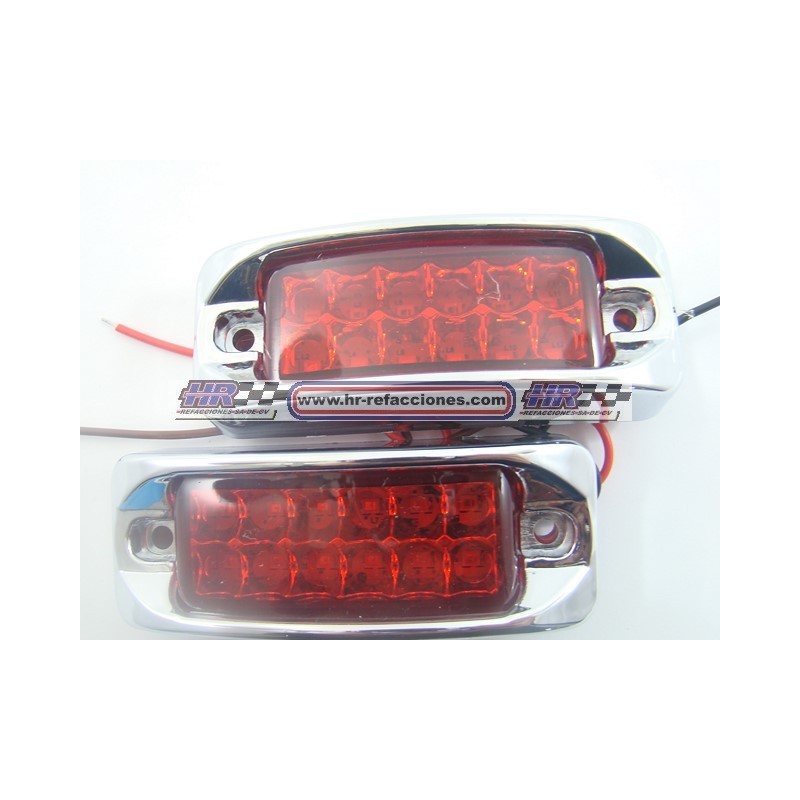 ACC LUZ  PLAFON LATERAL 12 LED ROJO CON ESTROBO JUEGO