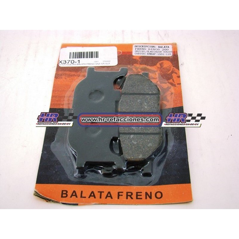 MOTOCICLETAS  BALATA FRENO DISCO SRZ-125 GLADIATOR EX200 05-09 1301-110