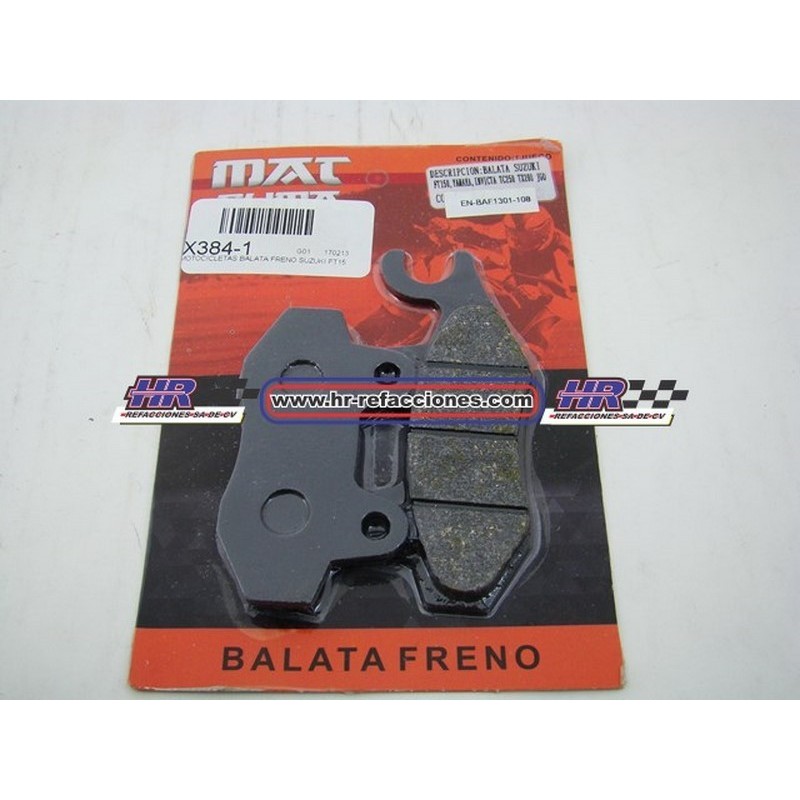 MOTOCICLETAS  BALATA FRENO DISCO FT150 SUZUKI INVICTA TC250 TX200 1301-108 MATSUMA