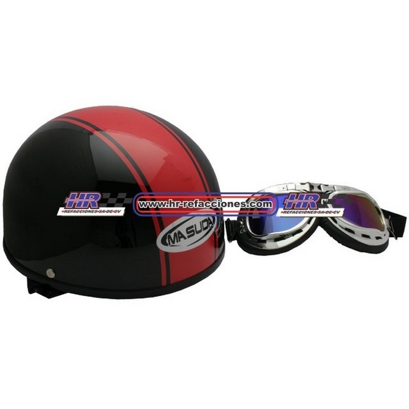 MOTOCICLETAS  CASCO CHOPPER CON GOOGLES M