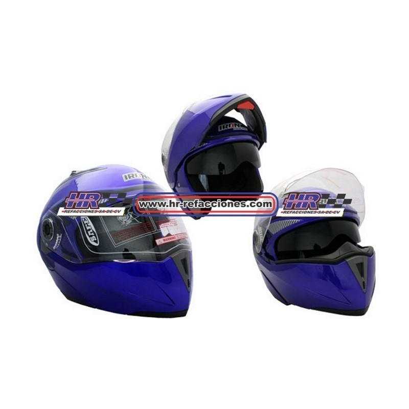 MOTOCICLETAS  CASCO ABATIBLE RACING DOBLE MICA