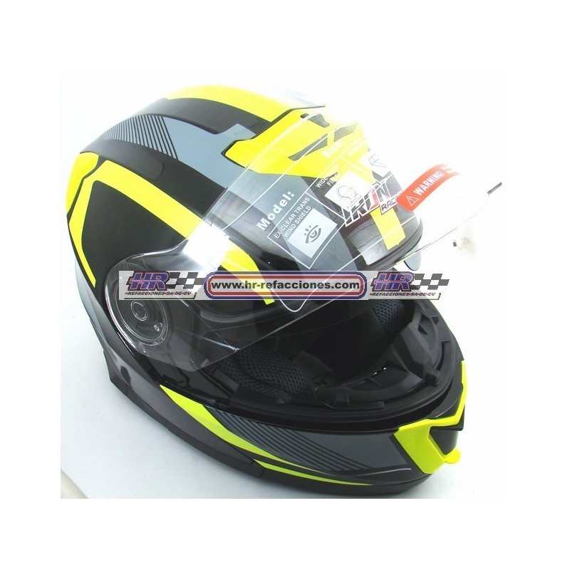 MOTOCICLETAS  CASCO ABATIBLE BOBLE MICA DOT IR-160 POSEIDON NEON-VERDE DIF TALLAS