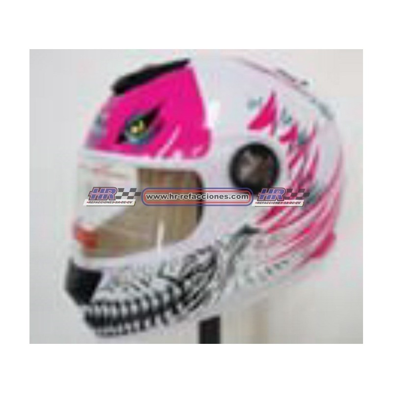 MOTOCICLETAS  CASCO CERRADO BIRDMAN ROSA DOT