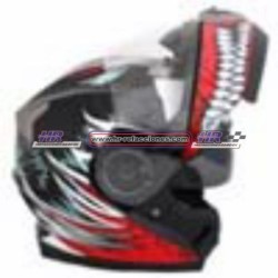 MOTOCICLETAS  CASCO ABATIBLE BIRDMAN ROJO NEGRO DOT