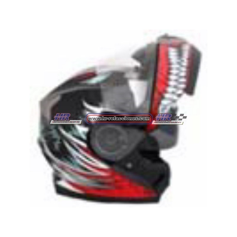 MOTOCICLETAS  CASCO ABATIBLE BIRDMAN ROJO NEGRO DOT