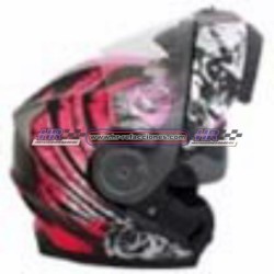 MOTOCICLETAS  CASCO ABATIBLE ROSE ROSA DOT