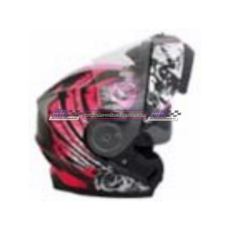 MOTOCICLETAS  CASCO ABATIBLE ROSE ROSA DOT