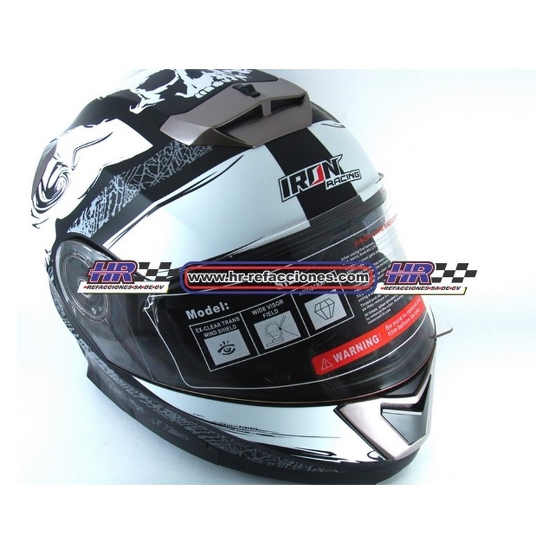 MOTOCICLETAS  CASCO ABATIBLE IRON RACING DOBLE MICA KALAVERA IR-160 DOT IR-199