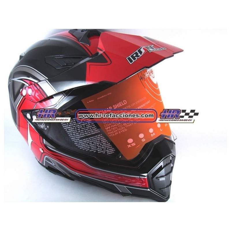 MOTOCICLETAS  CASCO CROSS IRON RACING ROJO K-13 DOT