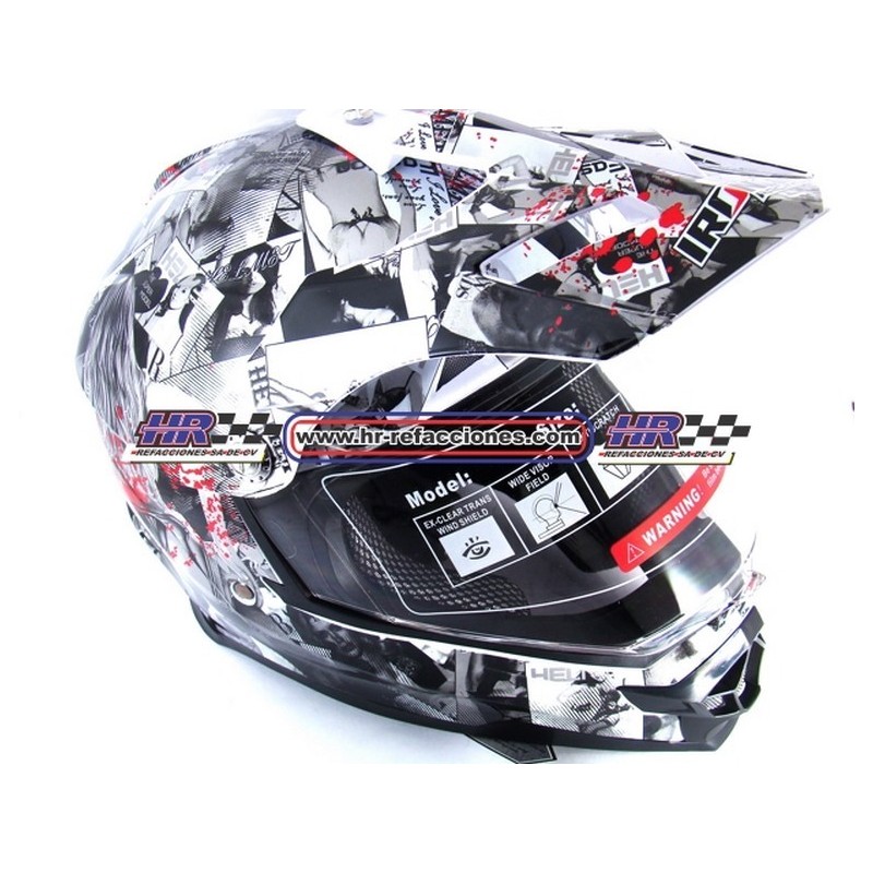 MOTOCICLETAS  CASCO IRON RACING IR-819 NOVIA SALVAJE DOT