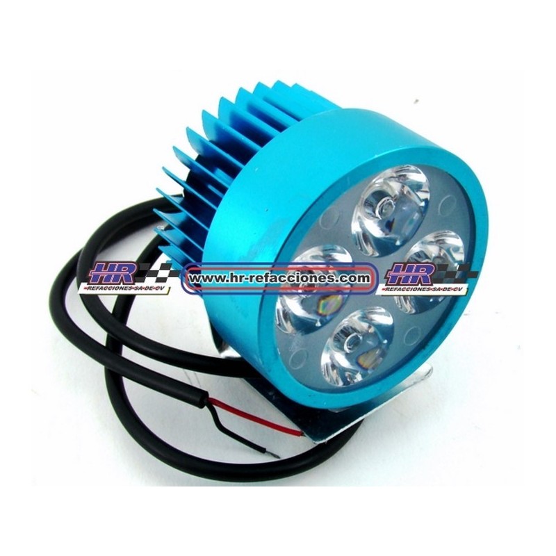 MOTOCICLETAS  FARO AUXILIAR LED REDONDO HIPERLED PIEZA 4 LEDS FIJO SIN FUNCIONES 55MM