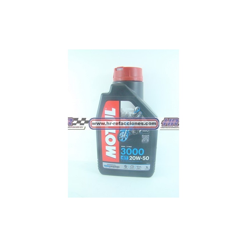 MOTOCICLETAS  ACEITE MOTOR 946 ML MOTUL MINERAL 3000 4 TIEMPOS 20w50 1 LTS