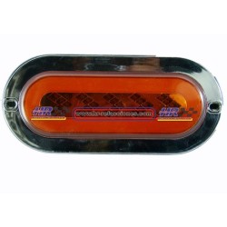 ACC LUZ  PLAFON OVALADO  5 LED 4 FUNCIONES AMBAR CON FLECHA SECUENCIAL PIEZA PLA6671Y   PLA6671Y