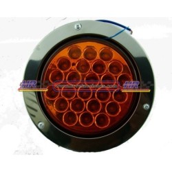 ACC LUZ  PLAFON REDONDO LED ATORNILLABLE AMBAR 24 LED CON INTERMITENTES CROMO PLA6605C/AM   PLA6605